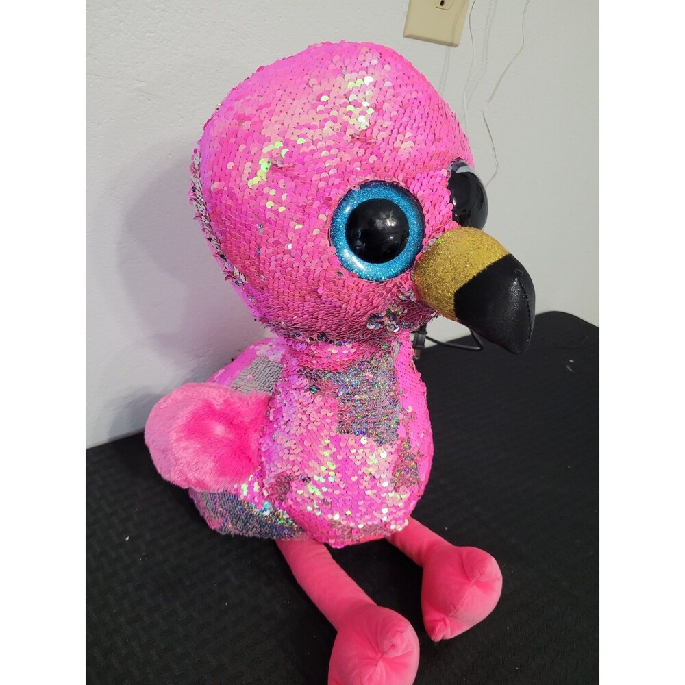 TY Flippables Sequin Plush - PINKY the Flamingo (LARGE Size - 17 inch)